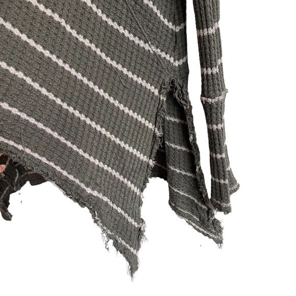 Free People Sunset Park Drippy Waffle Knit Striped Thermal Tunic Top, Size XS - Picture 5 of 8